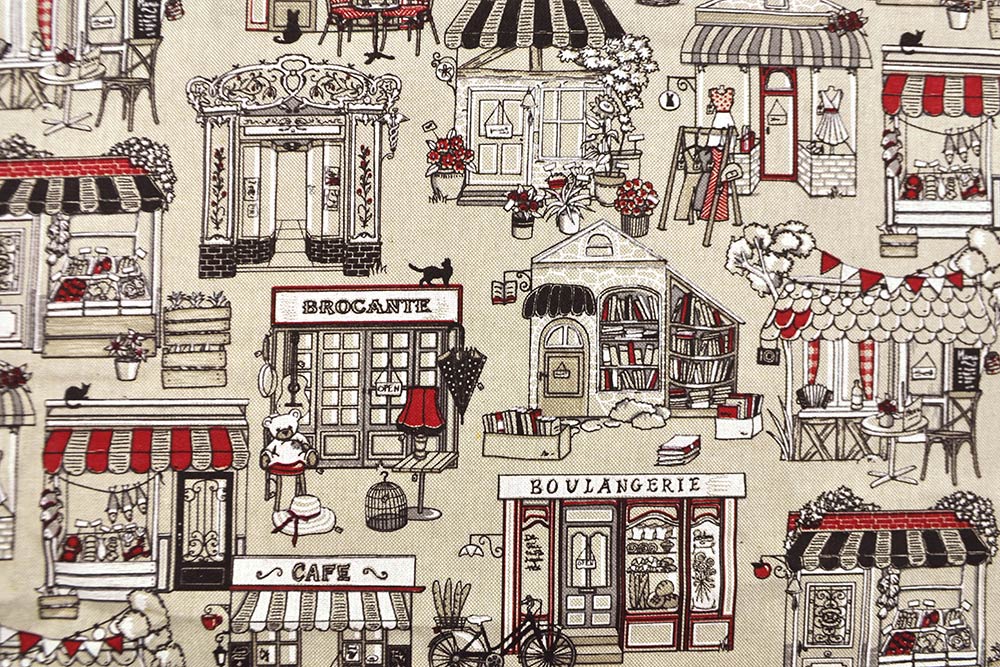 Romantischer Dekostoff für Frankreich-Nostalgiker mit leicht rustikalem Charme Ds6176 Dekostoff Cafe Katze S4(1) Dekostoffe sonstige Dekostoff Leinenoptik - Cafe Francais