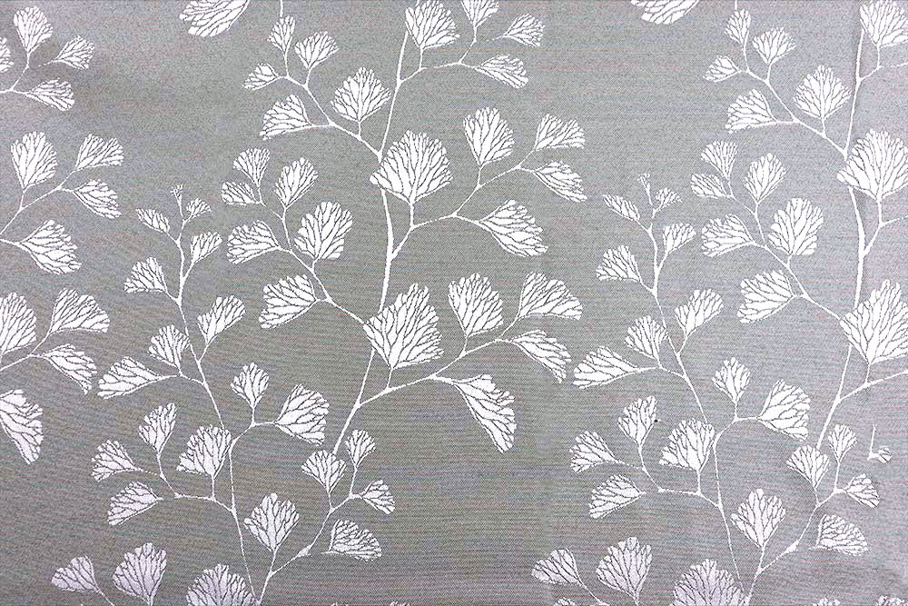Zweiseitiger Jacquard mit zartem Blütenmuster – perfekt für elegante Heimtextilien und stilvolle Accessoires! Ds6283970 Dekostoff Jacquard Pflanzen Grau Jacquard Dekostoff Jacquard beidseitig - Galicia - Grau