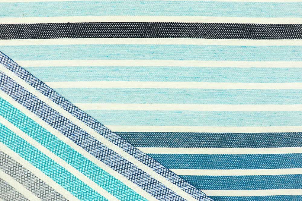 Eleganter Jacquard in harmonischen Blautönen – für stilvolle Wohnideen mit maritimer Frische! Ds6294 Dekostoffjacquard Oceanstripes Streifen - 280 cm Dekostoffe Dekostoff Jacquard - 280 cm - Ocean Stripes