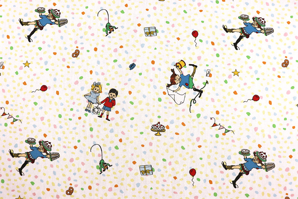 Bunter Dekostoff mit dem stärksten Mädchen der Welt - ein Muss für Fans der beliebten Kinderbuch-Reihe! Ds6333 Dekostoff Pippi Langstrumpf Sonstige Dekostoff - Pippi Langstrumpf