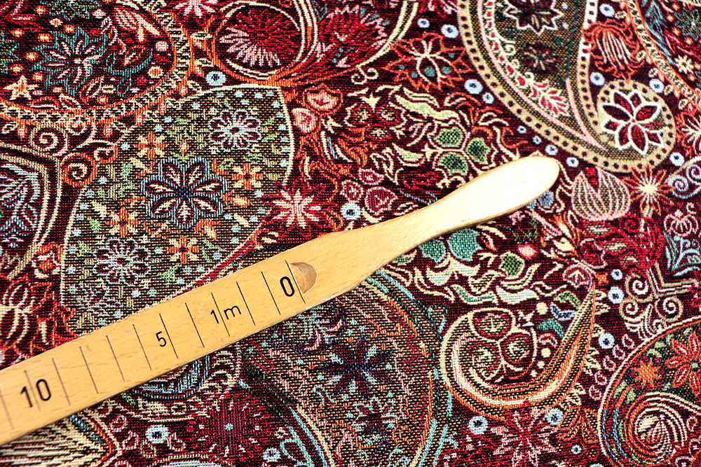Farbexplosion auf Gobelin - ein Muss für ausdruckstarke Deko-Ideen, Polster, Taschen und mehr Ds6349 Dekostoff Gobelin Paisley S4 Dekostoffe NEU  Gobelin - Paisley Fire