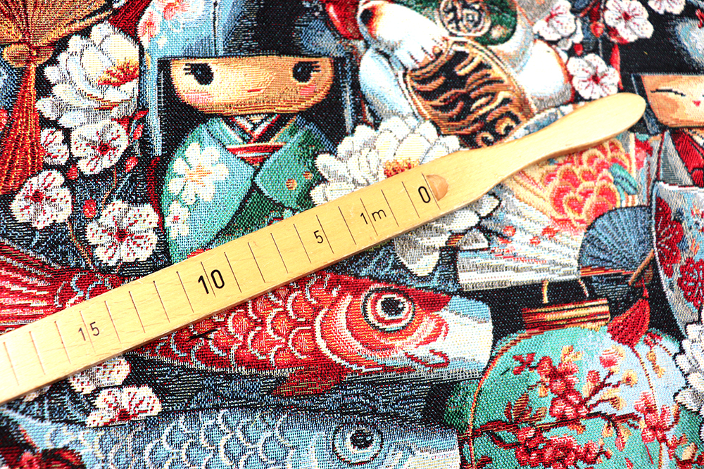 Ein Trip nach Asien war nie so farbenfroh! Dieser durchgewebte, hochwertige Gobelin ist perfekt für alle Fans von Fernost! Ds6363 Gobelin Asien S4 Dekostoffe sonstige Gobelin - Asia Souvenir