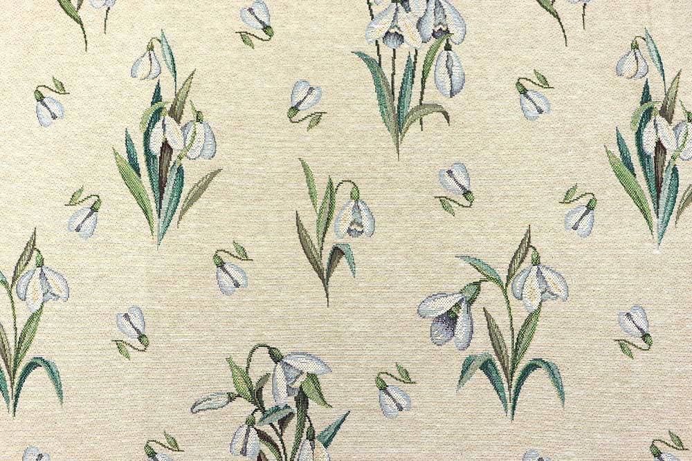 Gobelin mit bezauberndem Blumen-Design - hochwertig verarbeitet, robust, elegant! Ds6406 Gobelin Schneegloeckchen S4 Dekostoffe NEU  Gobelin - Schneeglöckchen