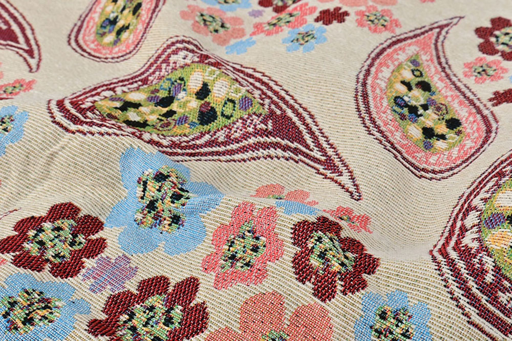 Preiswerter Gobelinstoff mit Blüten-Paisley-Mix für Kostüme, Taschen und leichte Polsterarbeiten Ds6413 Gobelin Paisley Gobelin sonstige Gobelin Basic - Paisley Nature