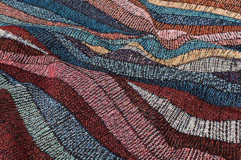 Preiswerter Gobelinstoff mit buntem Design für Kostüme, Taschen und leichte Polsterarbeiten Ds6415 Gobelin Wellen Gobelin sonstige Gobelin Basic - Colour Waves