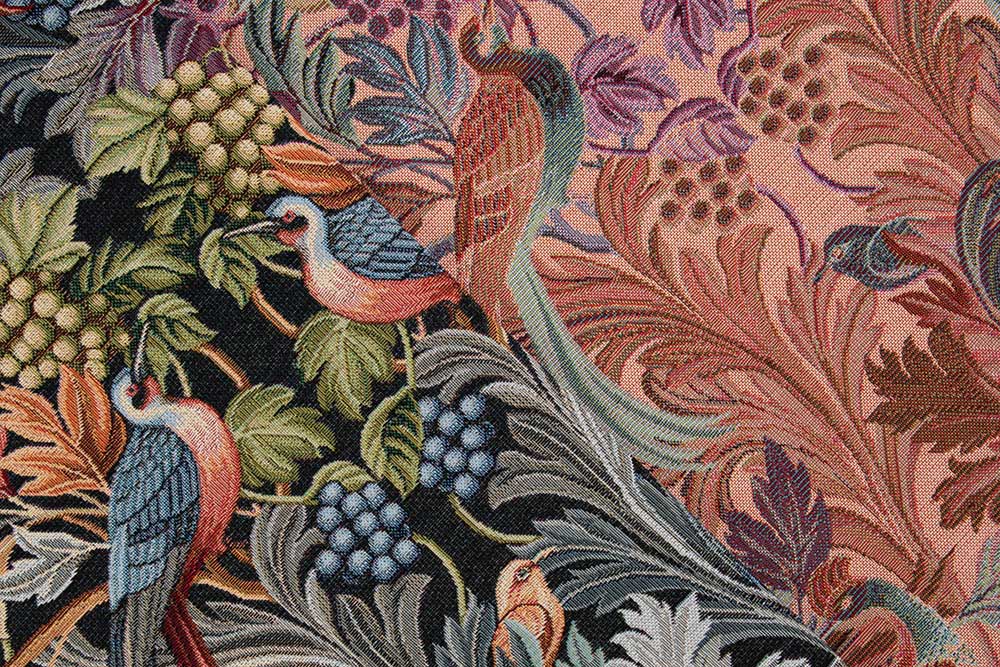 Prächtige Farben, detailreiches Design, hochwertiger Materialmix - ein absoluter Premium-Dekostoff! Ds6416 Gobelin Paradies Vogel Gobelin sonstige Gobelin Premium - Paradise
