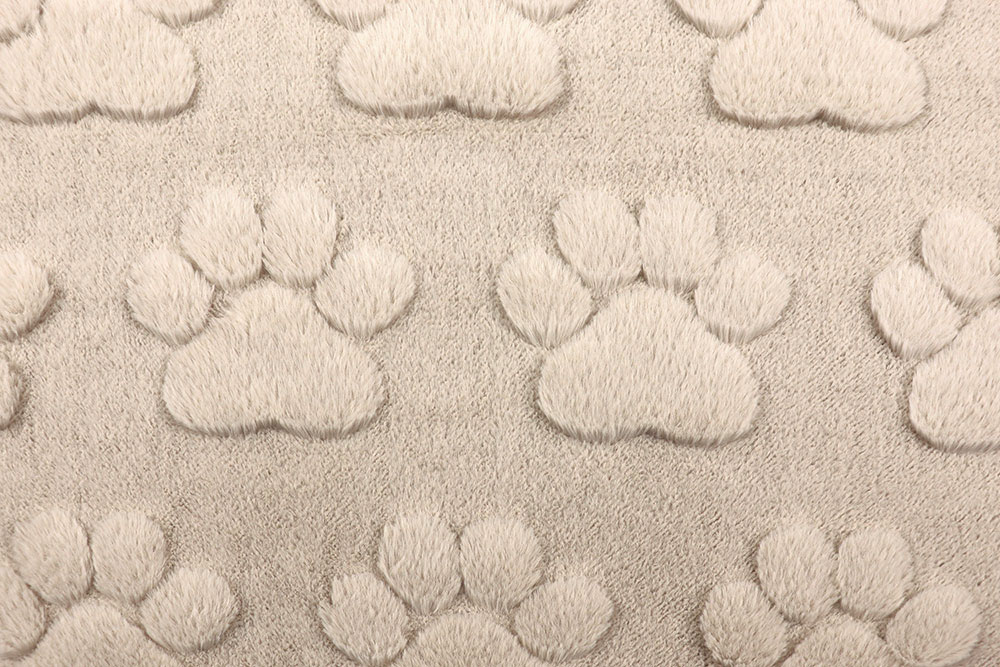 Super weicher und kuscheliger Fleecestoff mit großem Pfoten-Motiv Fl5188 Fleece Pfoten Beige S4 Fleece Flausch-Fleece - Big Paws