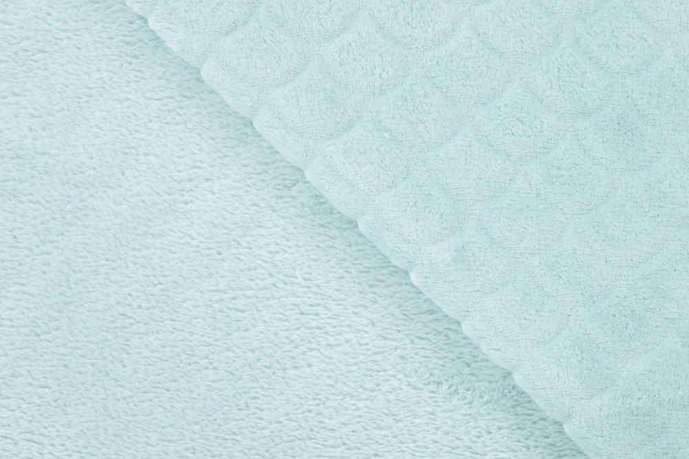 Weicher Fleece in Mint mit geprägtem Schuppenmuster – ideal für Decken, Kissen, Kinderbekleidung und kreative Nähideen. Fl5197 Meerjungfrauenfleece Mint Fasnacht Stoffe Einfarbig Meerjungfrauen-Fleece - Mint
