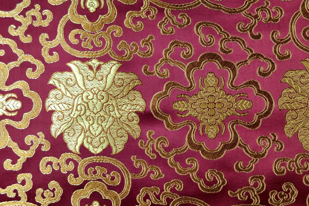 Sehr schöner Seidenimitat-Stoff, aus verschiedenfarbigen Garnen hochwertig gewoben Fn1035 China Seidenimitat Ornament Bordeaux    Z1 China Seidenimitat China-Seidenimitat - Ornament - Bordeaux