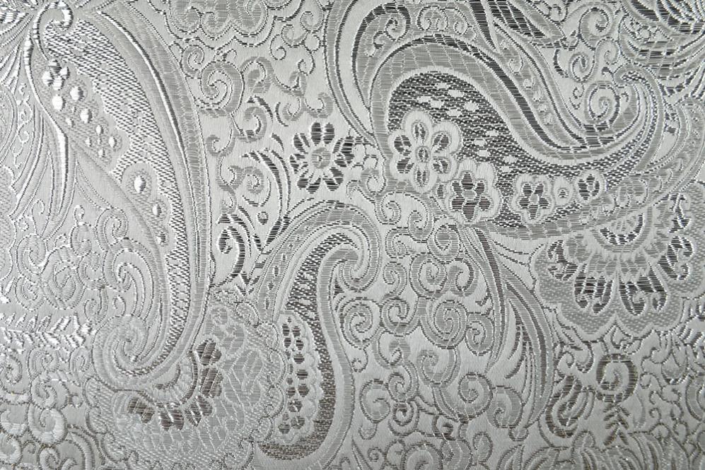 Edel glänzender Brokat für Kreationen im orientalischen Design Fn1125 Brokat Maharadscha Silber  Z1 Kostümstoffe Brokat Maharadscha - Silber