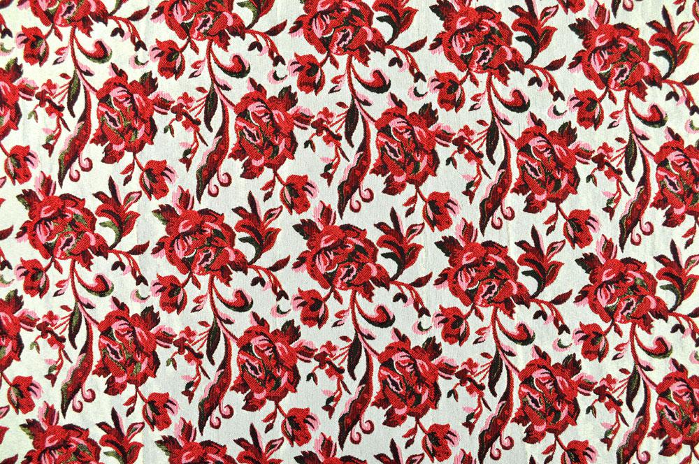 Brokat mit Rosen: Das aufwändige Blumenmuster macht diesen Stoff so außergewöhnlich. Eine sehr feine und hochwertige Ware! Fn1130 Brokat Rose  Z1 Fasnacht Stoffe bunt Brokat la Rose