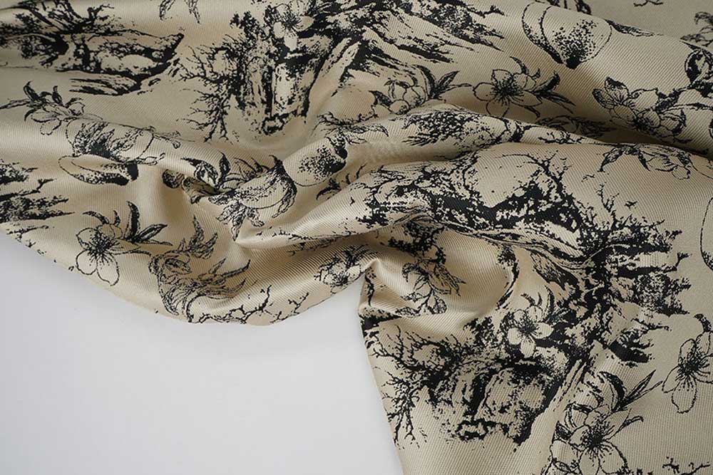 Nostalgisch anmutender, glänzender Stoff für elegante Auftritte und ganz besondere Kostümideen Fn1294 Brokat Toile De Jouy S4(1) Dekostoffe NEU  Brokat - Toile de Jouy