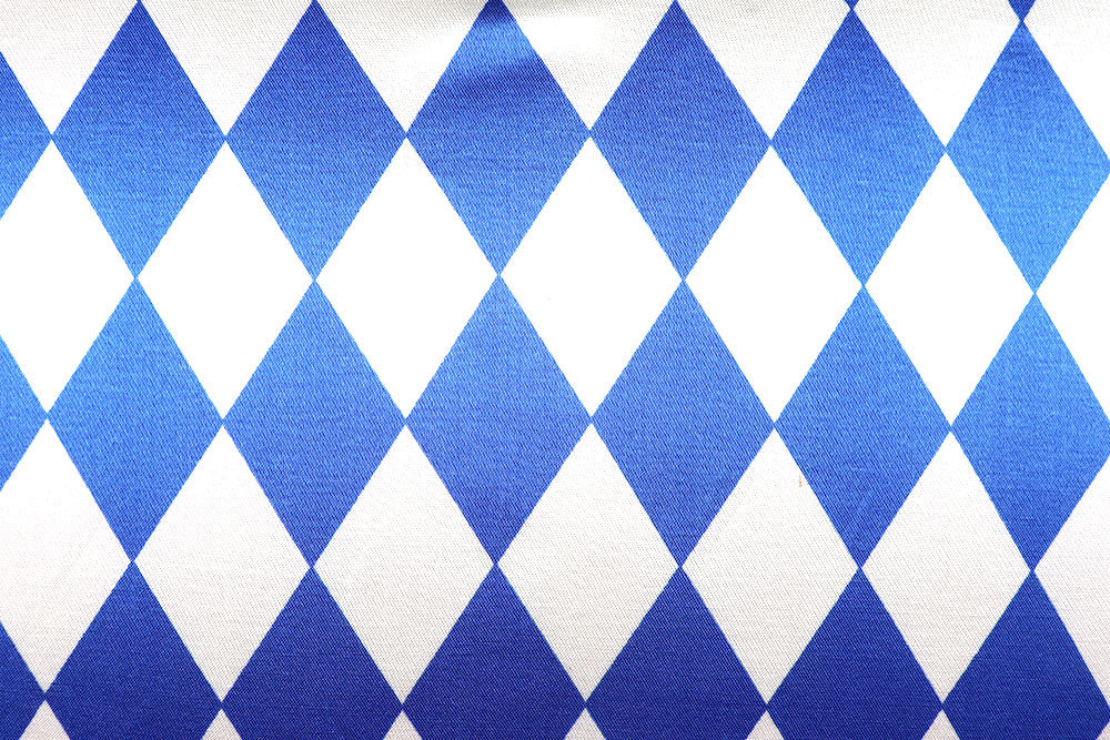 Klassische Blau-Weiß-Raute auf herrlich geschmeidigem Satin mit Baumwollanteil Fn1340 Kettsatin Bayern Raute S4 Satin Stoffe bunt Kettsatin Premium - Bayernraute