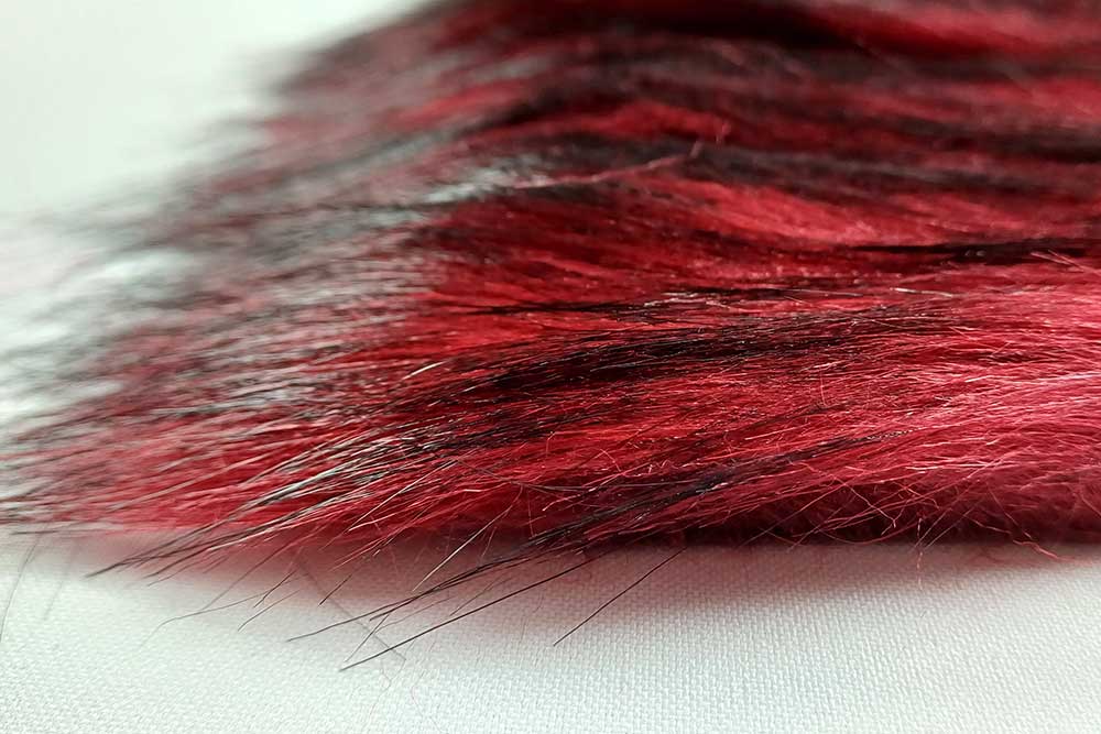 Feines Langfell-Imitat für die kalte Jahreszeit Fp1044250 Fell Rot Pelzimitat Taiga-Wolf - Pelz-Imitat - Rot/Schwarz