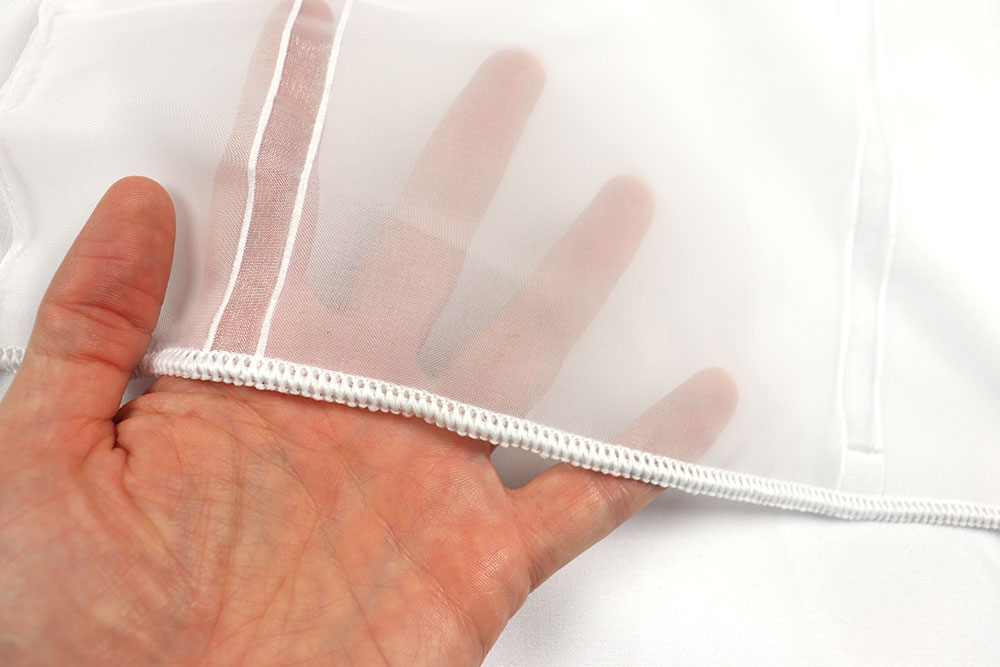 Transparenter Gardinenstoff mit Bleiband - luftige Ware für elegante Fensterdeko Gg5005004 Gardinenstoff Weiss Transparent 4 Gardinen transparent Scherli Borgholt - Weiß transparent - 300 cm hoch - Bleiband