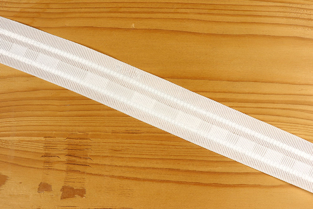 Gz5012 Gardinenband 3er Gardinenband Gardinenband 3er-Falte - 2-fache Stoffmenge - 26 mm - Weiß