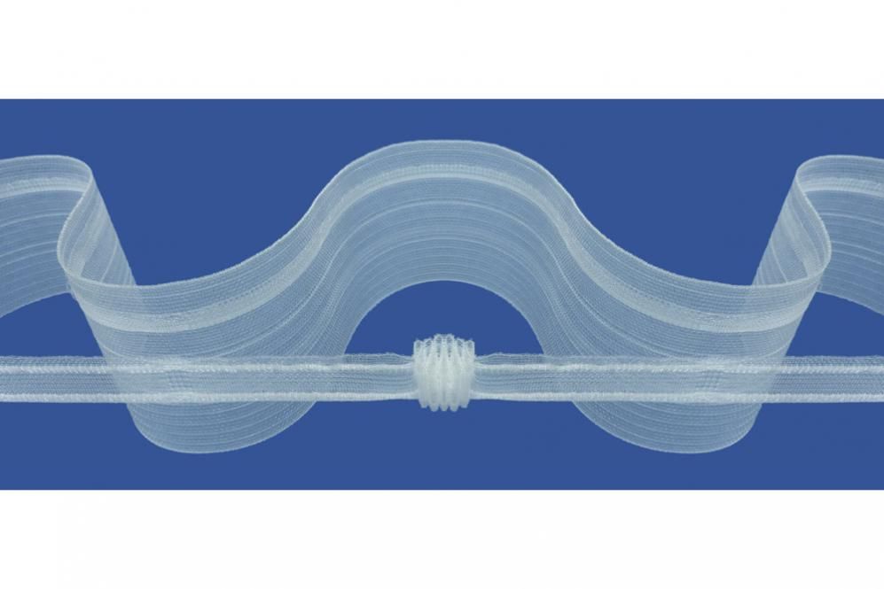 6961 Z1 Gardinenband Wellenband mit Steg - 1,5-fache Stoffmenge - 10 cm breit