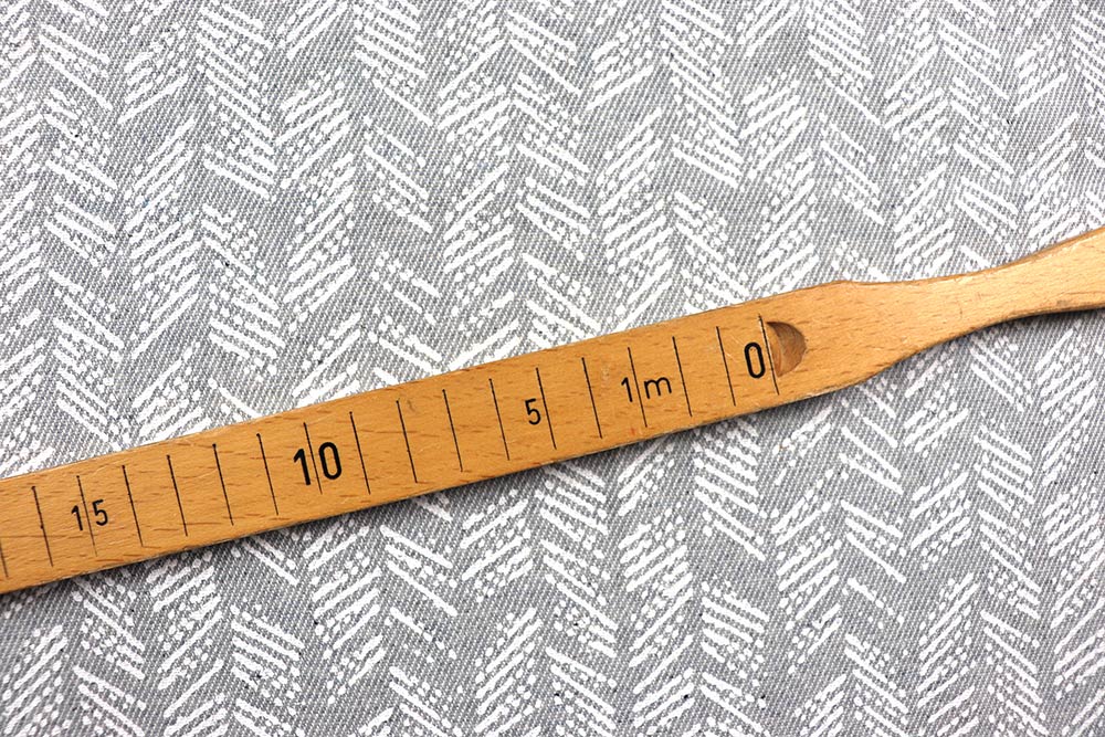 Recyclingstoff in Überbreite mit trendig-unregelmäßigem Streifen-Design Js5050 Jeansstoff Recycling S4 Recycling-Stoffe Dekostoff aus Jeansresten - Gris - 280 cm