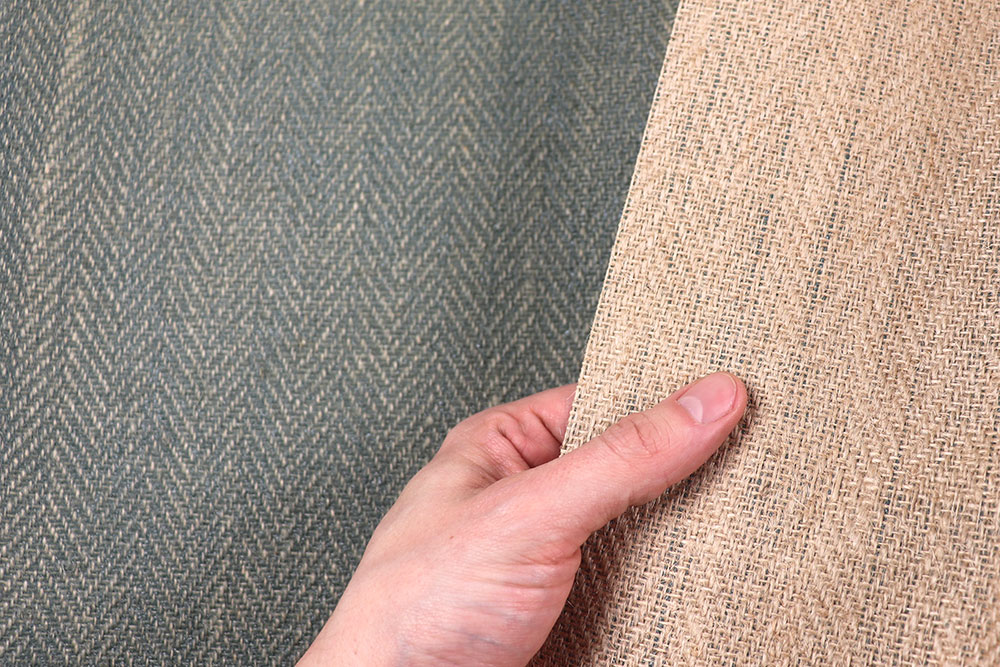 Wasserabweisend beschichteter und extrem robuster Jutestoff mit eingewebtem, rustikalem Webmuster Jute Koeper Dusty Sea(1) Dekostoffe Outdoor Jute Köper - wasser- und fleckabweisend - Dusty Sea