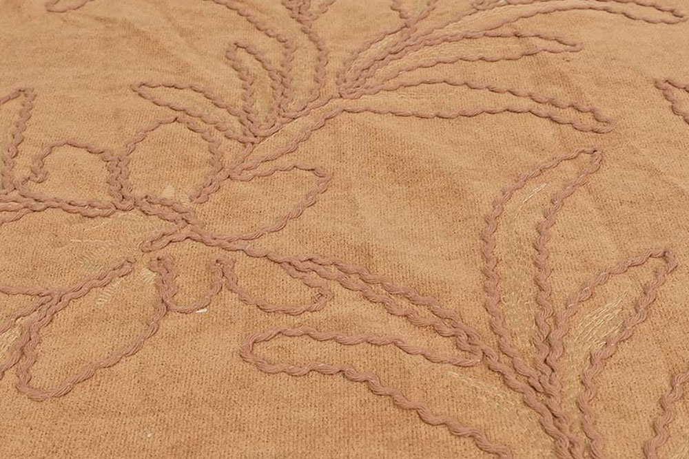 Geschmeidiges Lederimitat, aufwendig bestickt und leicht stretchig! Kl1203 Wildleder Imitat Stickerei Blumen Velour Imitat Wildleder-Imitat - Blumenstickerei