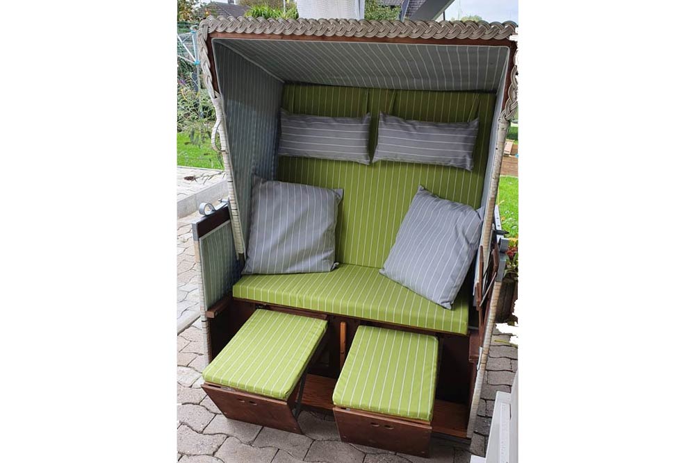 Wasserabweisender Markisenstoff mit sommerlichem Streifen-Design Ma5032 Markisenstoff Streifen S4y 2026 Markisenstoffe Markisenstoff 160 cm - Spain Sun - Streifen