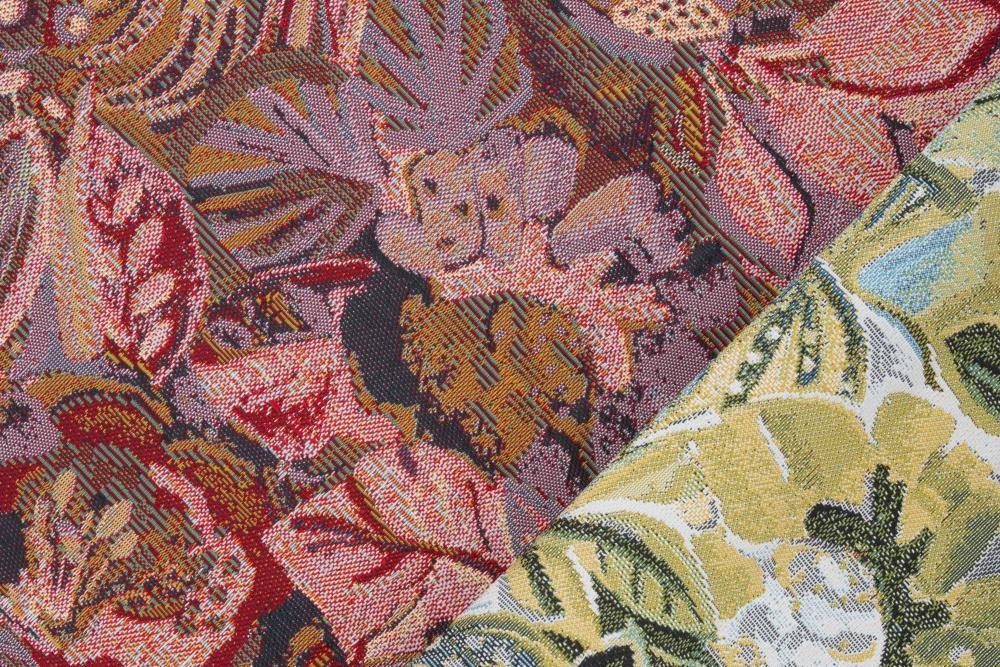 Leuchtender Blütenstoff mit nachhaltiger Funktion – UV-beständig, recycelbar und waschbar. Ms5189 Jacquarddekostoff Zaharafloral Dekostoffe Natur Outdoor-Gobelin Bio - Garden