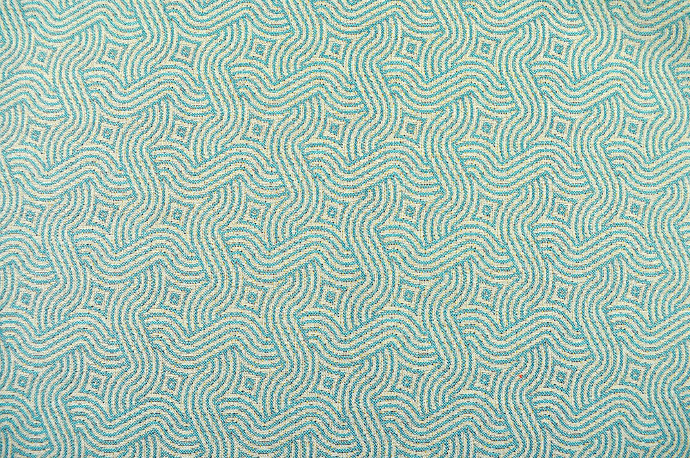 Teflonbeschichteter Outdoor-Stoff mit verrücktem Wellenlinien- und Rauten-Design in Mint/Beige! Om5070 Outdoor Gobelin Wellen Rauten Mint Outdoor Outdoor-Stoff Gobelin - Monterrey - Mint/Creme