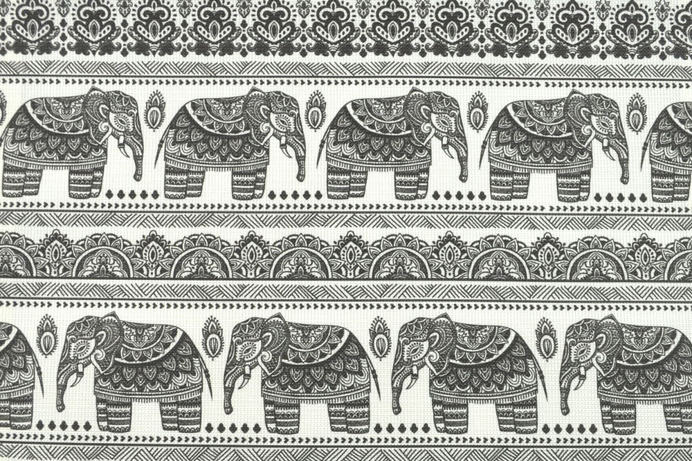 Orientalisches Motiv auf toller hochwertiger Outdoor-Stoff-Meterware für Balkon, Garten usw. Om5130 Outdoor Moebelstoff Elefanten S4 Outdoor Möbelstoff Outdoor-Stoff - Große Elefanten
