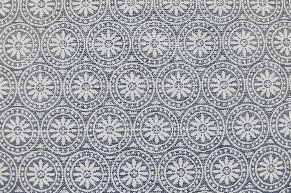 Beidseitig verwendbar und mit Teflon beschichtet - ein wunderschöner, fester Stoff, perfekt für Außenbereiche! Om5156 Outdoor Jacquard Teflon Kreise Grau S4 Outdoor Outdoor-Jacquard Teflon™ - Magdalena - Grau