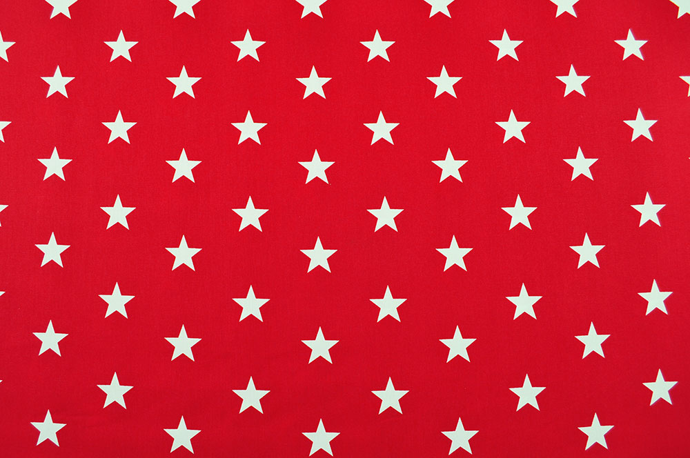 Mit großen Sternen bedruckter Patchworkstoff aus reiner Baumwolle in Rot Pw1166 Patchworkstoff Sterne Gross Rot Baumwolle Sterne Patchwork-Stoff Léger - Big Stars - Rot/Weiß