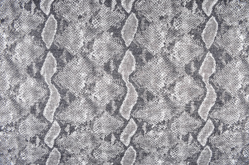 Super softer Bekleidungsstoff mit Schlangenmuster - stretchig, trendy, zum Spitzenpreis zu haben! Sp138013 Strickjersey Angora Touch Schlange S4 Elastikstoffe Stretch-Stoff Angora Feeling - Grey Snake