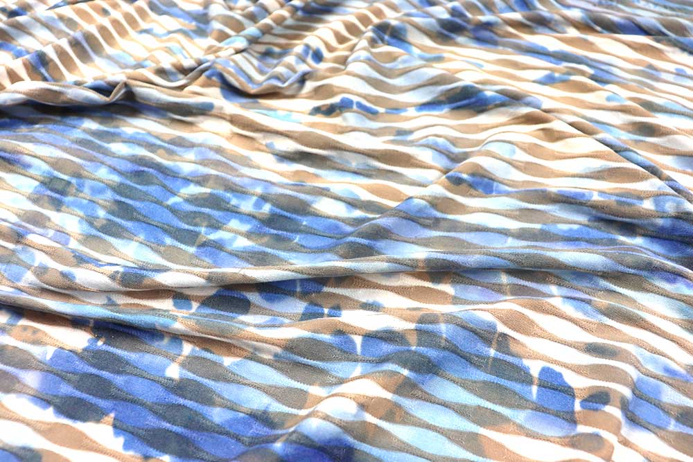 Gestreifter Bekleidungsstoff, der jede Bewegung mitmacht! Sp148313 sonstige Muster Strukturjersey - Blue Sands