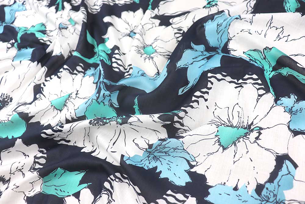 Modischer Stoff für elegante Blusen und mehr Sp148315 Frank Walder Blusenstoff - Flower Biggy