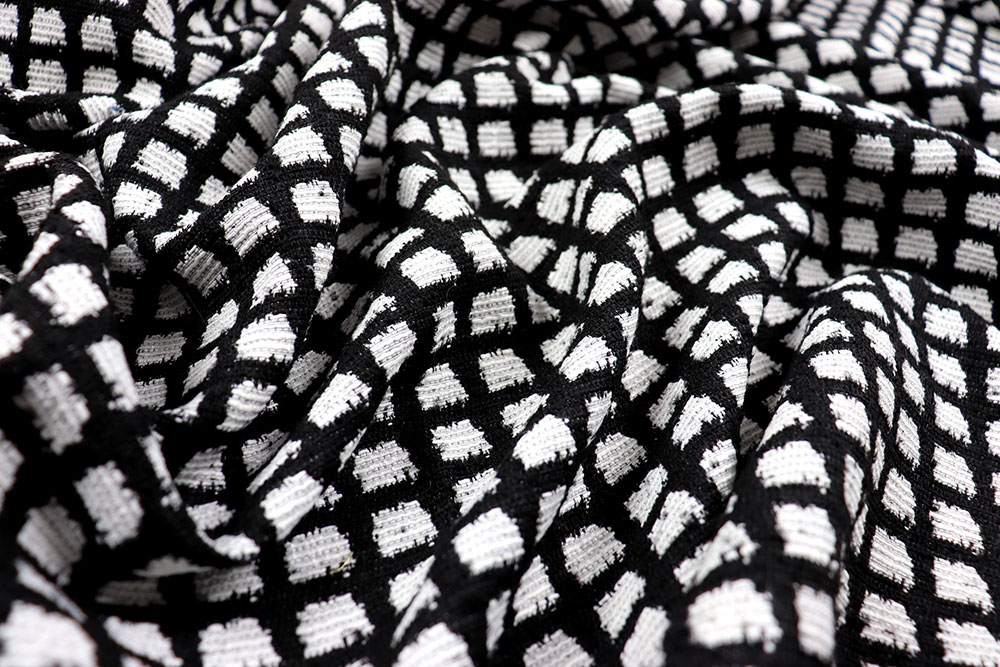 Modischer Strickstoff mit Viskoseanteil Sp155001 Sale Sommerstoffe Strickstoff Viskose - Black and White Cubes