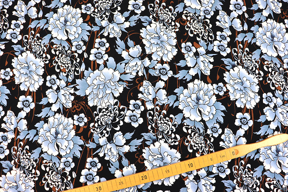 Modischer Jersey aus geschmeidiger Viskose und Elasthan Sp155086 Frank Walder Viskosejersey - Blue Blossom