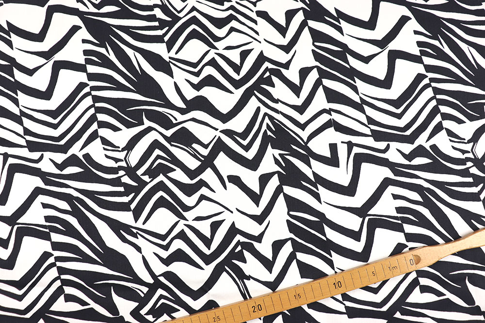 Stretchiger Bekleidungsstoff mit modischem Design Sp155127 Sonderposten NEU Hosenstoff Style - Black and White