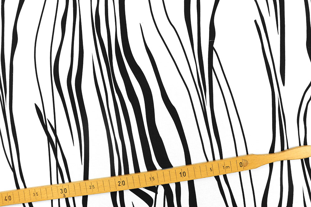 Modischer Jersey aus geschmeidiger Viskose und Elasthan Sp155139 Frank Walder Viskosejersey - Black and White Lines