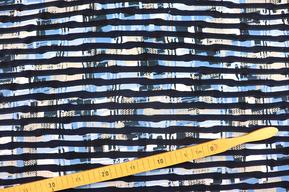 Strukturierter Jersey mit abstraktem Streifendesign für modische Projekte Sp155224 J Sonderposten Bekleidungsstoffe Strukturjersey - Abstract Sailor