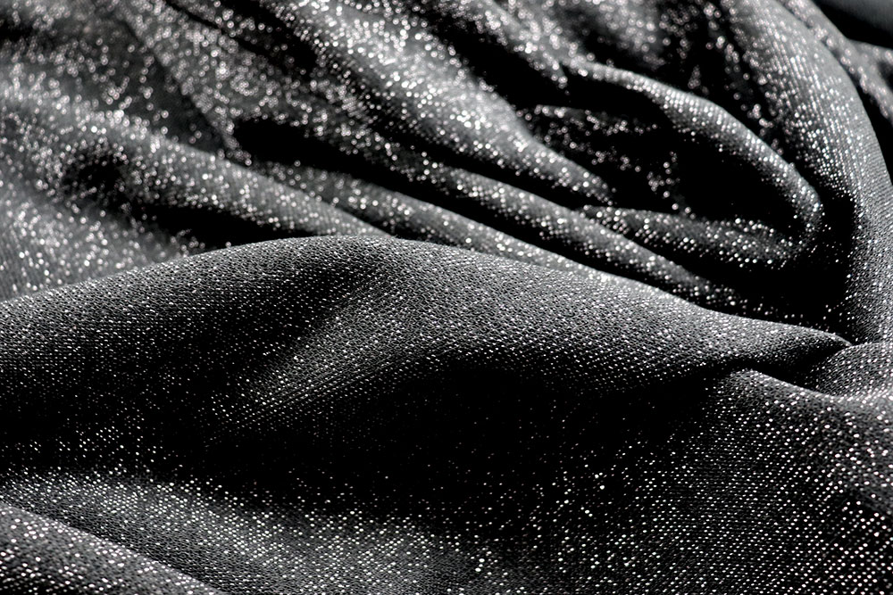 Purer Glamour: Atemberaubend schöner Stoff uas hochwertigem Materialmix Sp155252 Frank Walder Glitzerstoff - Premium Black