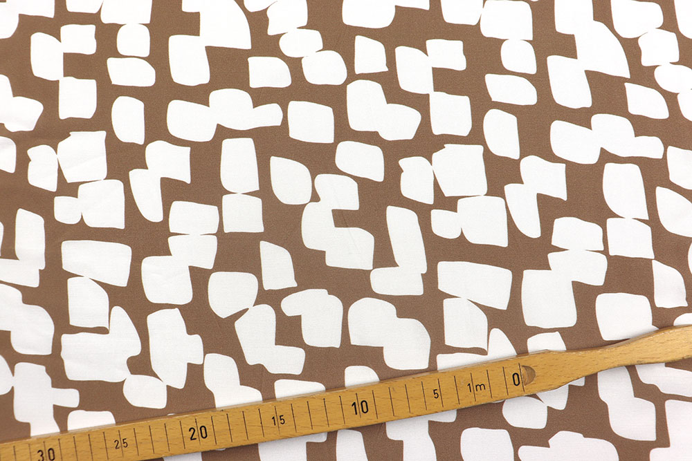 Modisches Design auf herrlich geschmeidiger Viskose - ein hautschmeichelnder Traum für Stilbewusste! Sp155307 Sonderposten NEU Viskosestoff - Blocky Sand