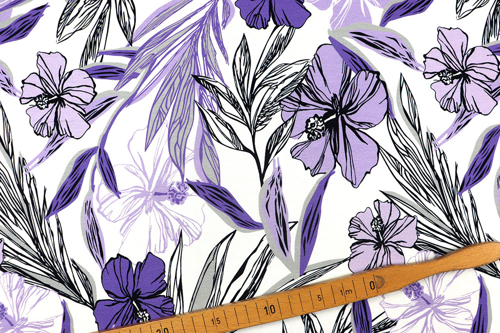 Florales Design auf herrlich weichem Jersey aus Viskose und Elasthan - bequem, modisch, zum Top-Preis! Sp155377 Sale Viskosejersey - Purple Dream