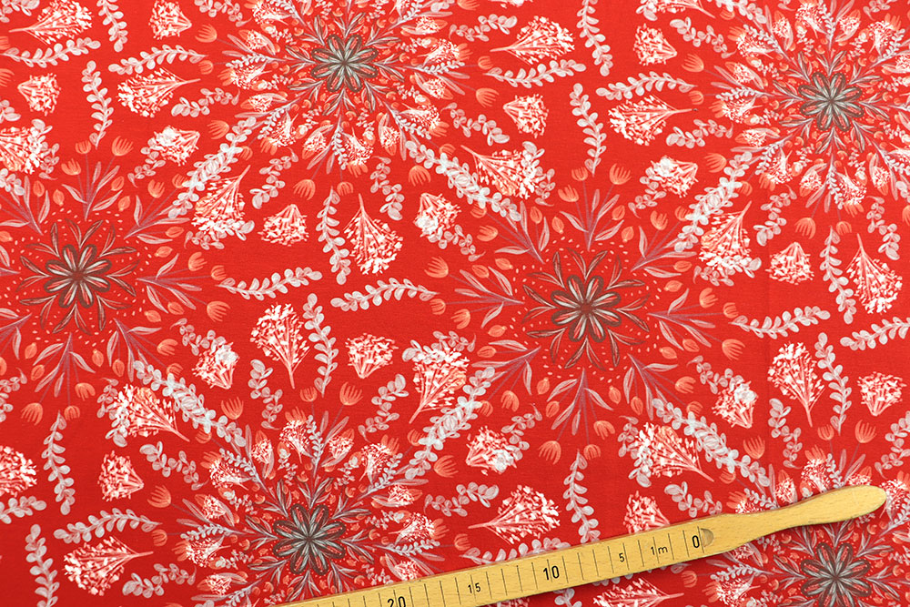 Detailreiches Design in trendiger Farbkombination - ideal für Shirts, Röcke und mehr Sp165009 Jersey Blumen Mandala S4 Sale Jersey - Flora Mandala