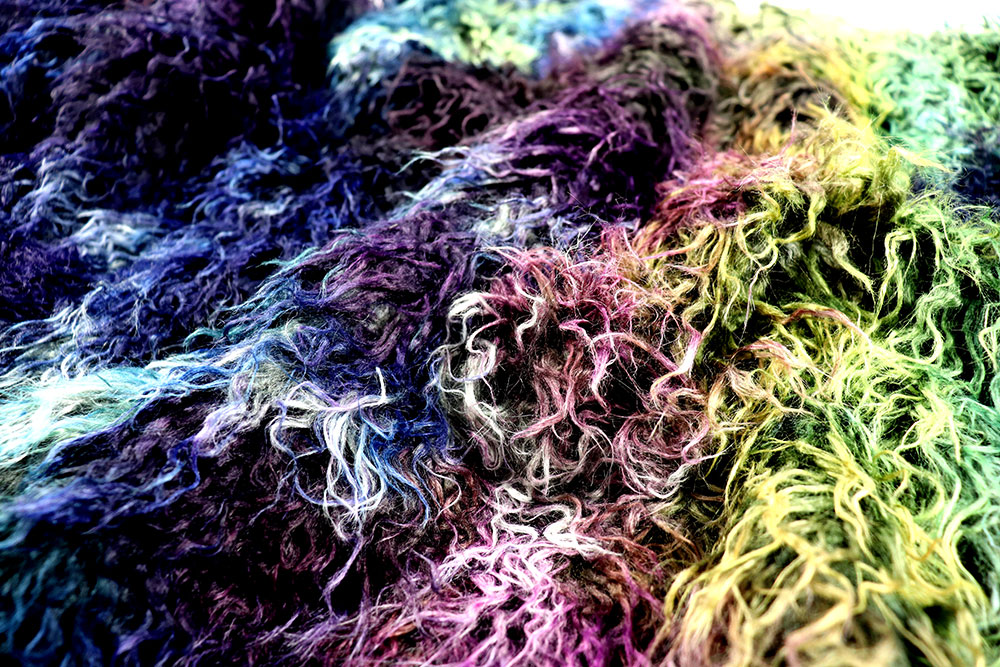 Zotteliges, wildes Langhaar-Fellimitat in kunterbunter Optik! Sp167002 Fell Pelzimitat Zottelfell - Crazy Colours