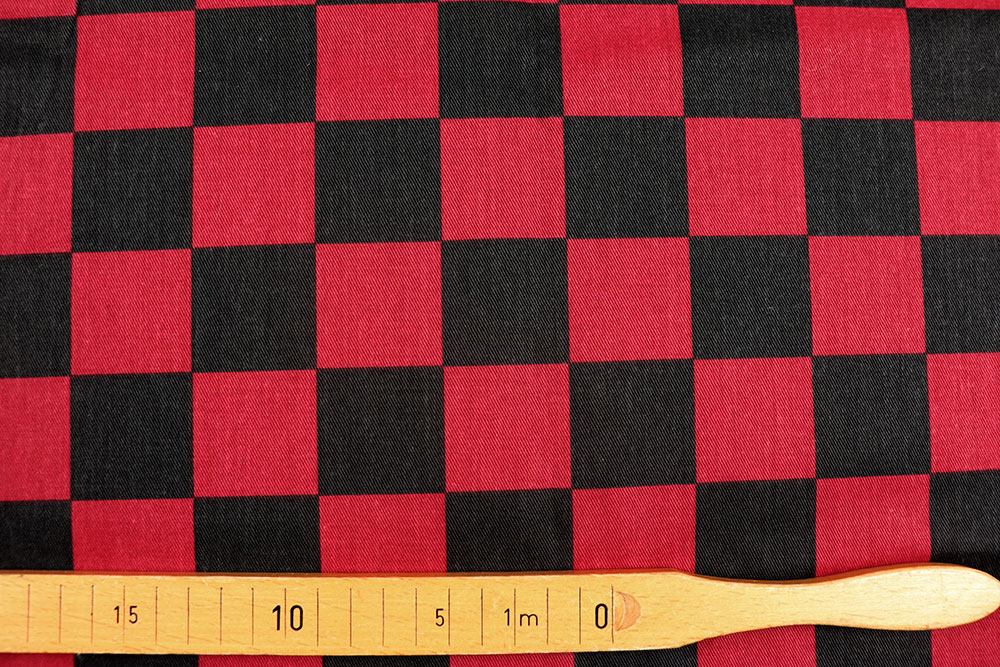 Robuster Stoff aus reiner Baumwolle mit klassischem Schachbrett-Karo Sp167015 Baumwollstoff Karo Bordeaux Schwarz S4 Baumwolle Karos Baumwoll-Köper - Karo - Bordeaux/Schwarz