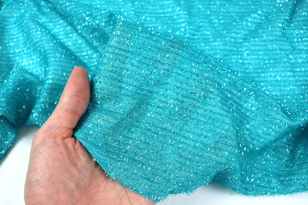 Der pure Glitzertraum - dieser Lurex ist ein Alleskönner zum kleinen Preis! Sp168031 Lurex Tuerkis Tüll + Spitze Lurex-Tüll - Glamour - Türkis