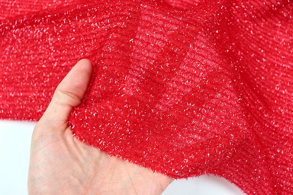 Der pure Glitzertraum - dieser Lurex ist ein Alleskönner zum kleinen Preis! Sp168032 Lurex Rot Glanzstoffe Lurex-Tüll - Glamour - Rot