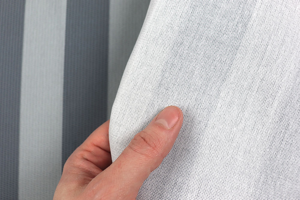 Hochwertiger Outdoorstoff in meliertem Grau für Strandkörbe, Bezüge und vieles mehr Sp171027 Outdoorstoff Streifen S4 Markisenstoffe Outdoorstoff Melange - Streifen - Sea Grey