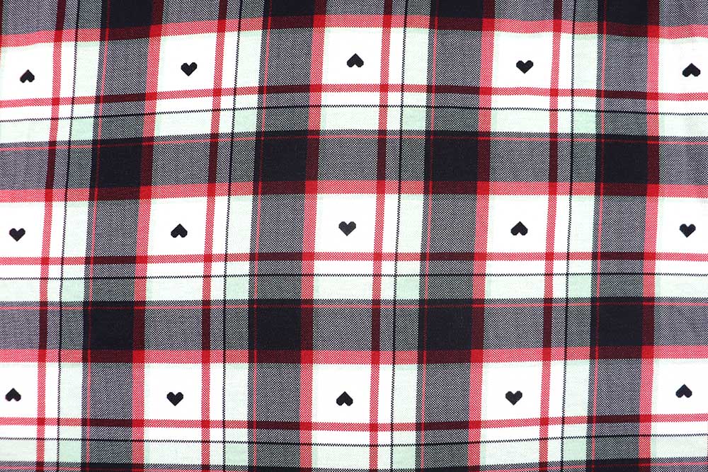 Qualitativ hochwertiger Baumwolljersey für Trachten, Shirts, Röcke und Landhaus-Kreationen Sp174056 Jersey Herz Karo 1 sonstige Muster Jersey - Herz-Karo