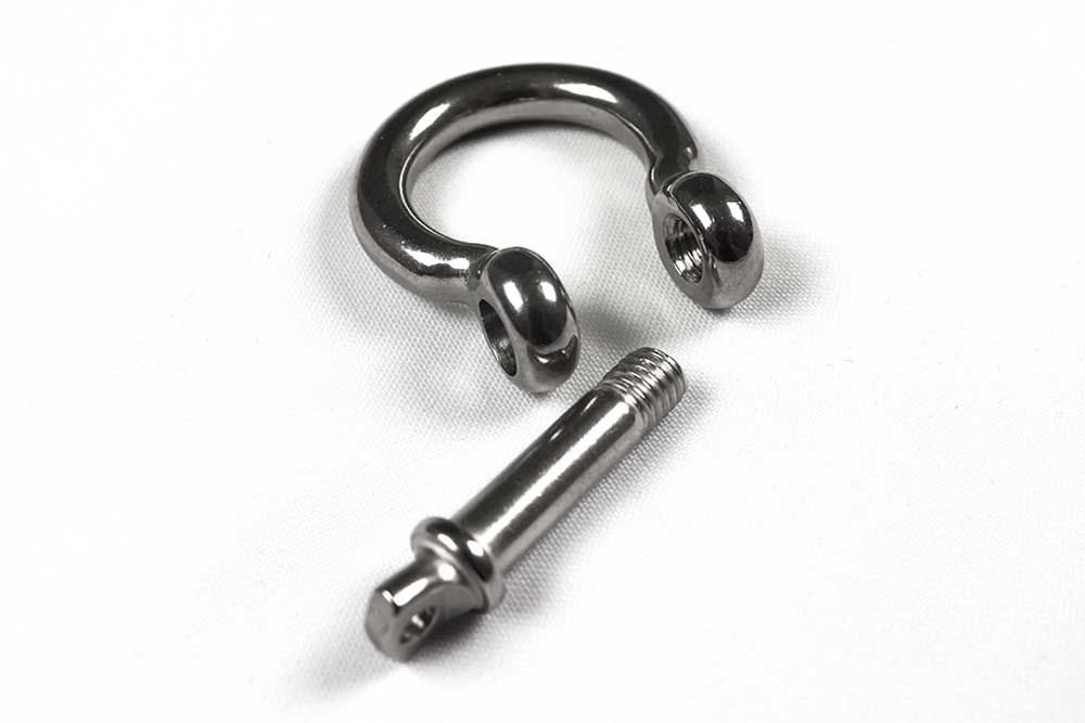 Geschwungener Edelstahl-Schäkel mit schraubbarem Bolzen Sz1006 Schaekel (4) Schäkel/Schraubverschluss Schäkel - geschwungene Ausführung - 12 mm