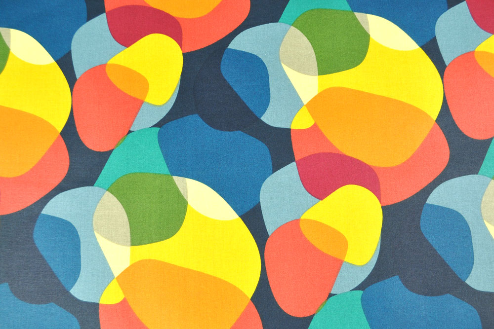 Farbenfroh gemusterter, fleckabweisender Stoff für den Innen- und Außenbereich Td5069 Tischdeckenstoff Sixties S4y Dekostoffe Retro Tischdeckenstoff - Retro Splashes